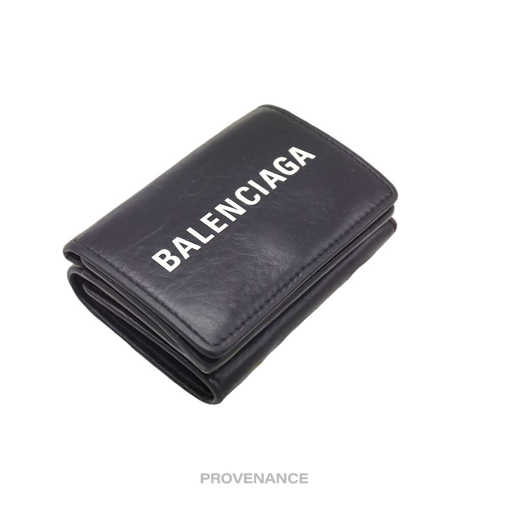 🔴 Balenciaga Logo Trifold Wallet - Black White - Picture 4 of 12